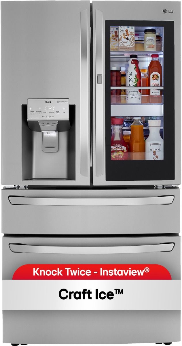 LG 36" 29.5 Cu. Ft. PrintProof™ Stainless Steel French Door Refrigerator with CraftIce™-2