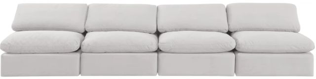 Meridian Furniture Indulge 4-Piece Cream Armless Velvet Sofa-1