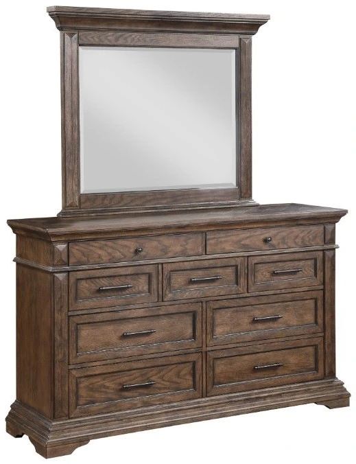 New Classic® Home Furnishings Mar Vista Walnut Dresser and Mirror-0