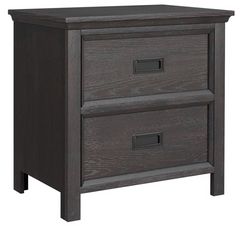 Elements International Hampton Kids Charcoal Nightstand