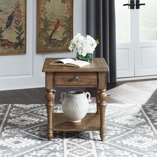 Liberty Furniture Haven Hall Aged Chestnut End Table-4