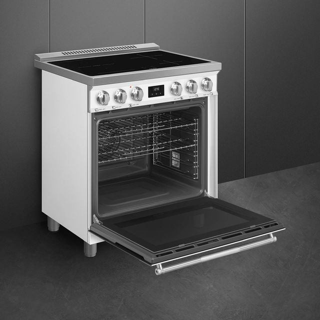 Smeg Professional 20" Matte White Freestanding Induction Range-4