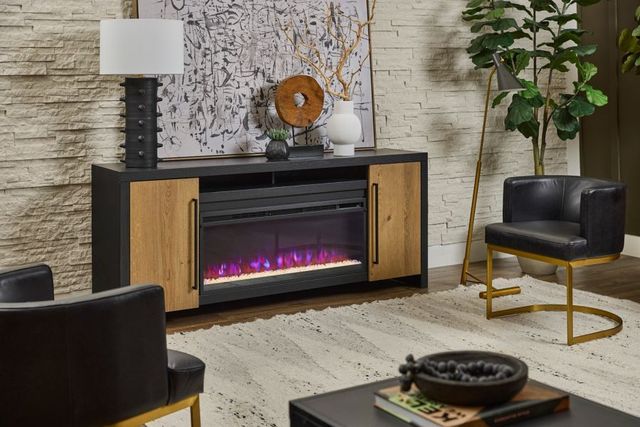 aspenhome® Edison Black 77" Fireplace Console-2