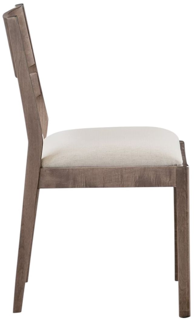 Bassett® Furniture Origins Spence Fog Dining Chair with Nomad Bone Upholstered Seat-2