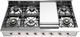 Ilve Nostalgie II 48” Stainless Steel Liquid Propane Rangetop with 8 Burners, Griddle and Copper Trim-1