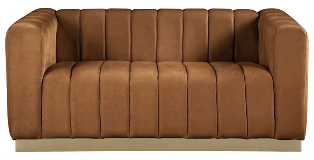 Meridian Furniture Marlon Saddle Velvet Loveseat-1