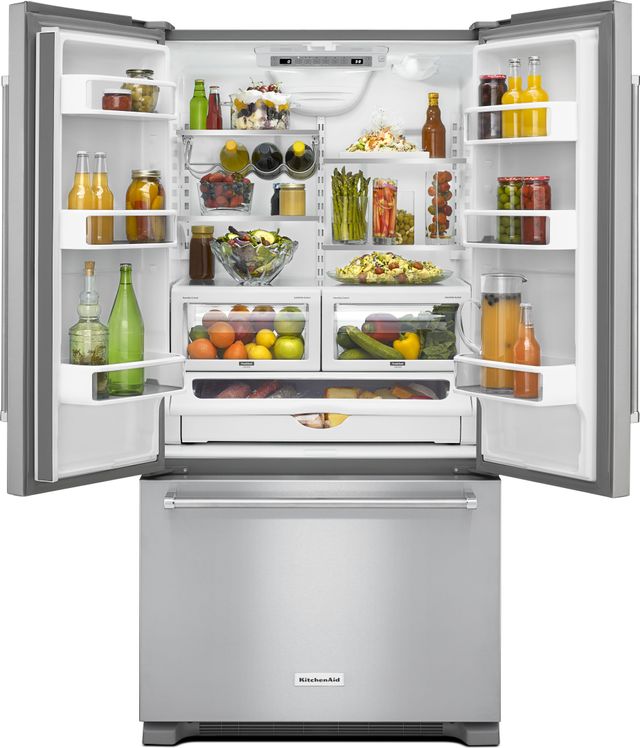 KitchenAid® 36 in. 21.9 Cu. Ft. Stainless Steel Counter Depth French Door Refrigerator-2