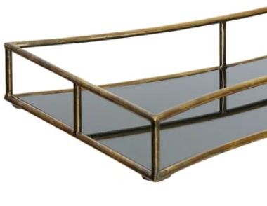 StyleCraft Anitique Brass Large Mirror Tray-1