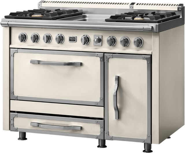 Viking® Tuscany 48" Pure White Pro Style Dual Fuel Range with Griddle-2