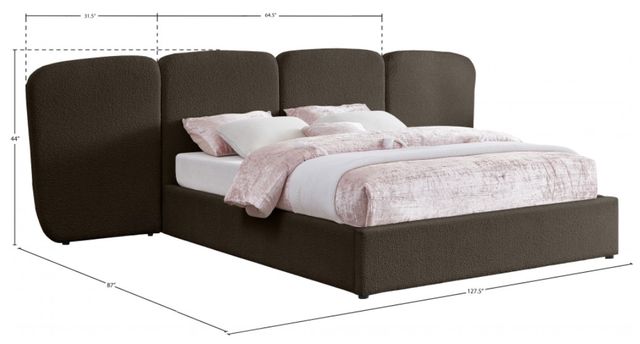 Meridian Furniture Shiloh Brown Queen Upholstered Panel Bed-3