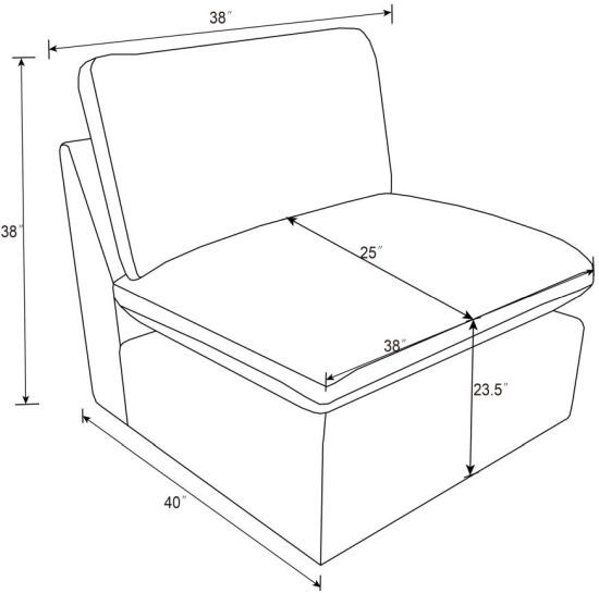 Coaster® Collins Black Modular Armless Chair-2