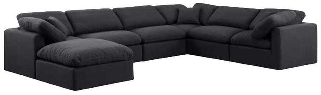 Meridian Furniture Indulge 7-Piece Black Sectional-0