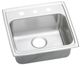 Elkay Lustertone® Classic Lustrous Satin Stainless Steel 19" x 18" x 5" 1-Hole Single Bowl Drop-in ADA Sink with Quick-Clip-0