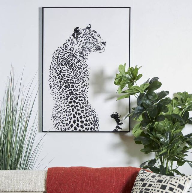 Deco Marche White Canvas Leopard Framed Wall Art-4