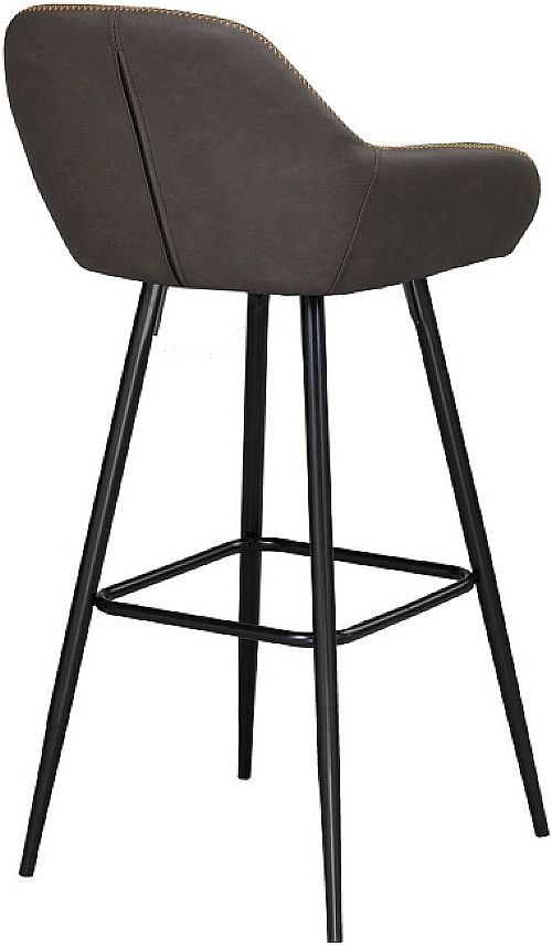 Brassex Inc. Alexis 2-Piece Black/Vintage Brown 30" Bar Stool Set-1