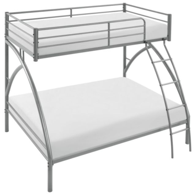 Mazin Furniture Bailey Gray Twin Over Full Bunk Bed -2
