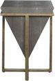 Uttermost® Bertand Mushroom Gray Accent Table with Aged Gold Base-3