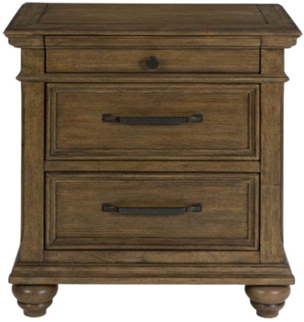 Signature Design by Ashley® Karallin Medium Brown 3-Drawer Nightstand-2