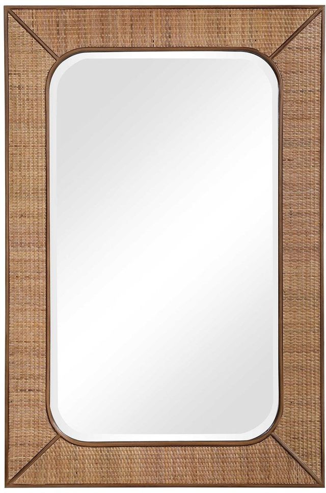 Uttermost® Tahiti Warm Maple Stain Rattan Mirror-0