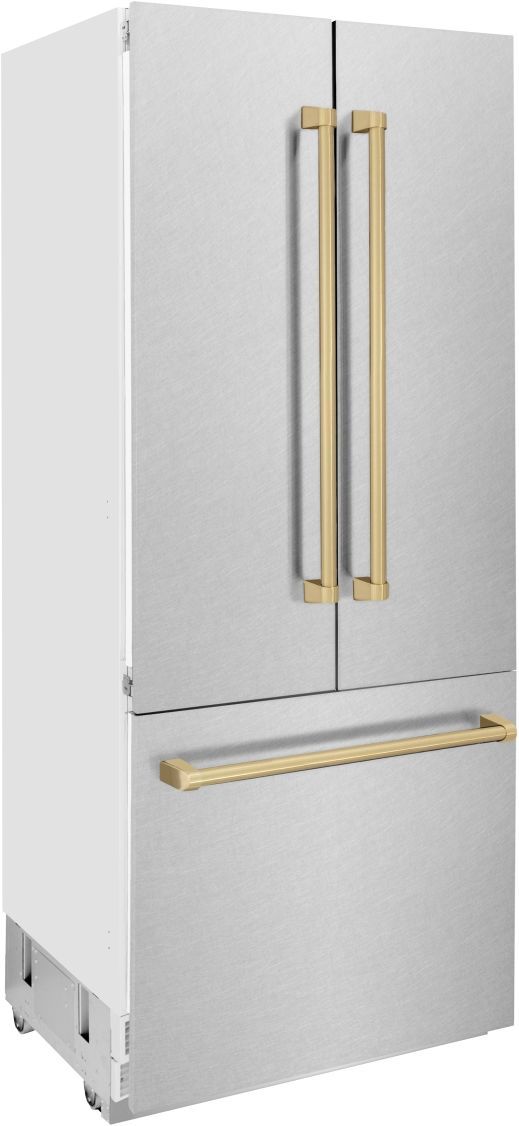 ZLINE Autograph Edition 36" 19.6 Cu. Ft. Satin Stainless Steel Built-In French Door Refrigerator-2