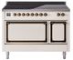 Ilve® Nostalgie II Noblesse 48'' Antique White Pro Style Induction Range with Burnished Trim-0