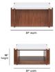 Flexsteel® Lincoln White Square Coffee Table with Walnut Base and Casters-2