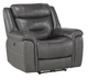 Fauteuil inclinable motorisé Lance en cuir gris Mazin Furniture-0