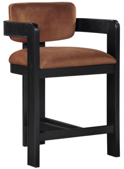 Meridian Furniture Sacha Cognac Upholstered Counter Stool-0