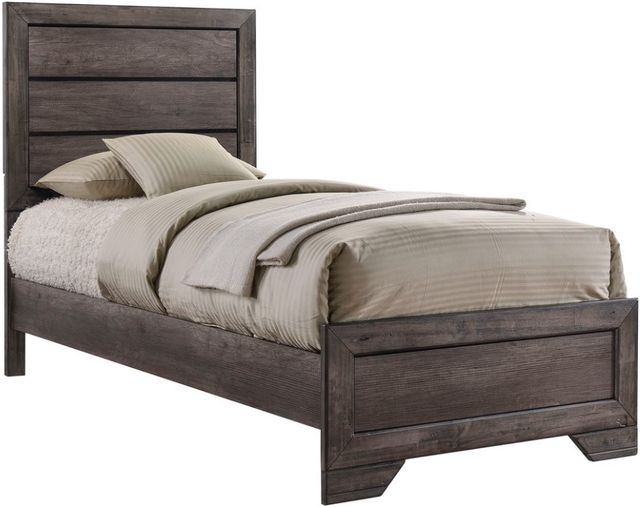 Elements International Nathan Gray Oak Twin Youth Panel Bed-0