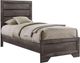 Elements International Nathan Gray Oak Twin Youth Panel Bed-0