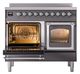 Ilve® Nostalgie II Noblesse 40'' Graphite Matte Pro Style Induction Range with Chrome Trim-3