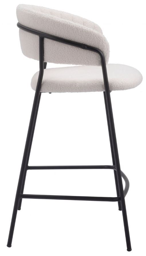 Zuo® Modern Josephine 2-Piece Black/Cream Counter Stool Set-2