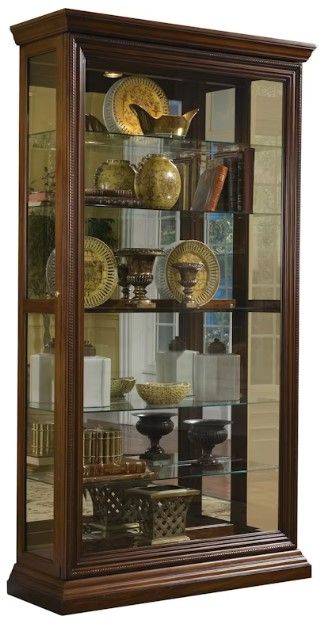 Pulaski™ PFC Oak Brown Two Way Sliding Door Curio | Fischer Furniture ...