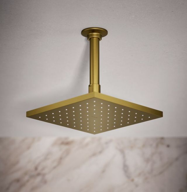 KOHLER® Contemporary Vibrant Brushed Moderne Brass 2.5 GPM Square 8" Single-Function Rainhead-1