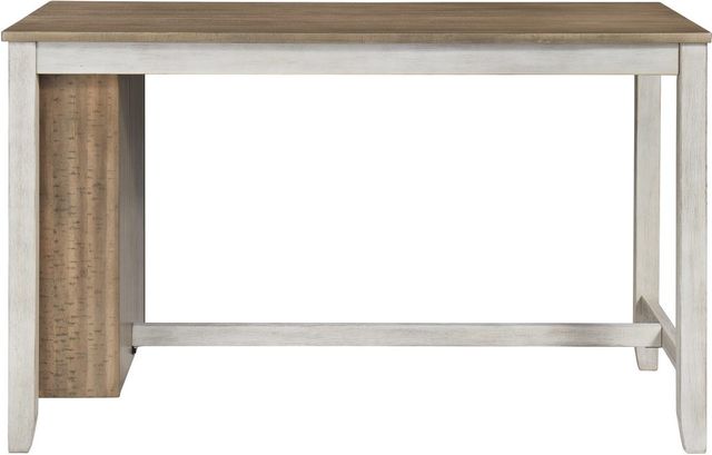 Signature Design by Ashley® Skempton Light Brown Counter Height Dining Table with White Trestle Legs -1