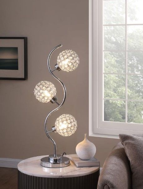 Coaster® Amberley Chrome 3-Light Curvy Metal Table Lamp -4