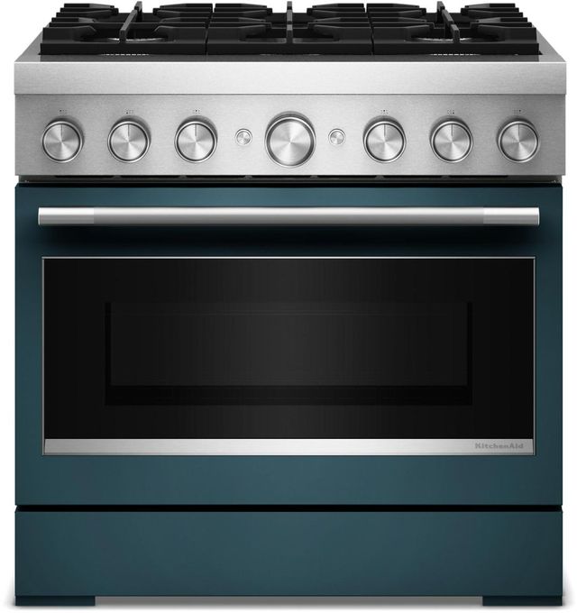 KitchenAid® 36" Agave 6 Burner Pro Style Dual Fuel Range with No Preheat Air Fry Mode -0