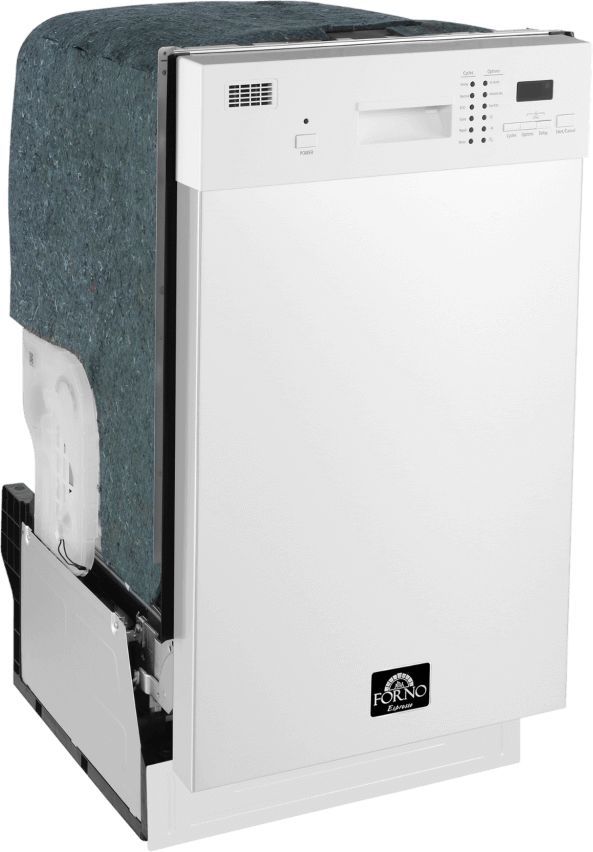 FORNO® Polo 18" White Front Control Built In Dishwasher-3