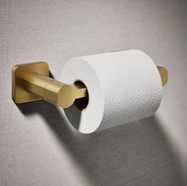 KOHLER® Parallel® Vibrant Brushed Moderne Brass Pivoting Toilet Paper Holder-1