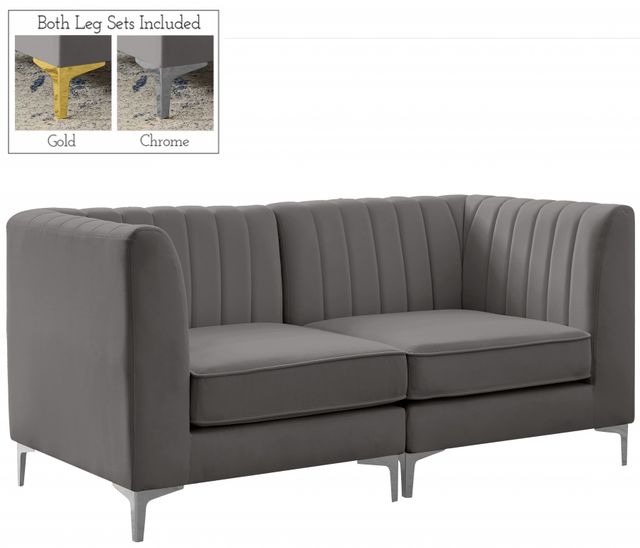 Meridian Furniture Alina Grey Velvet Modular Sofa-1