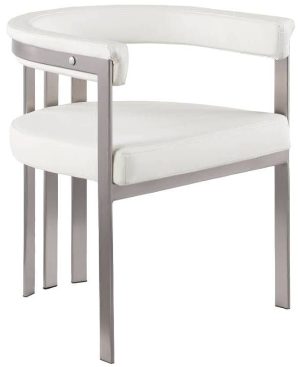 Meridian Furniture Marcello Brushed Cream/Brushed Chrome Velvet Dining Chair-0