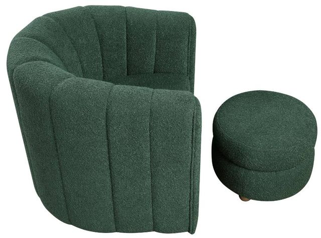 Homelegance® Delaney 2-Piece Green Swivel Accent Chair with Ottoman Set-3