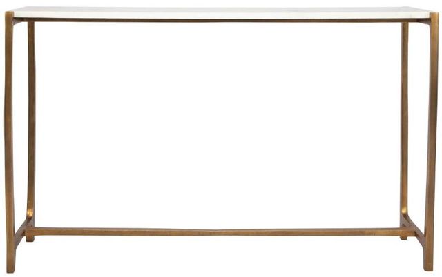 Uttermost® Affinity Natural White Console Table with Antique Gold Frame-2