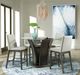 Elements International Dapper 5-Piece Cream/Walnut Round Counter Dining Set-2