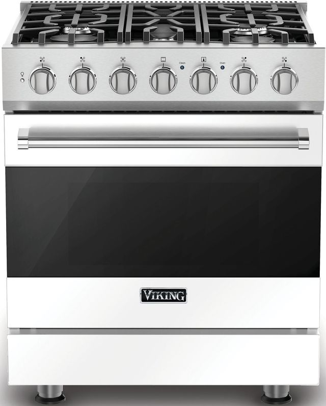 Viking® 3 Series 30" White Freestanding Dual Fuel Liquid Propane Range-0