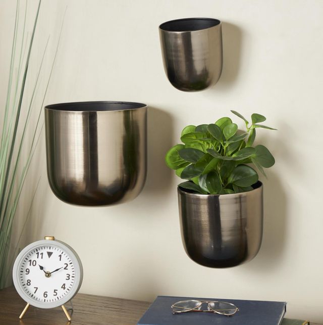 Deco Marche 3-Piece Black Floating Wall Planter Set-3