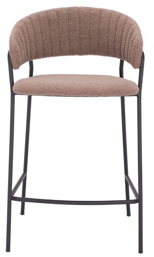 Zuo® Modern Josephine 2-Piece Black/Brown Counter Stool Set-1