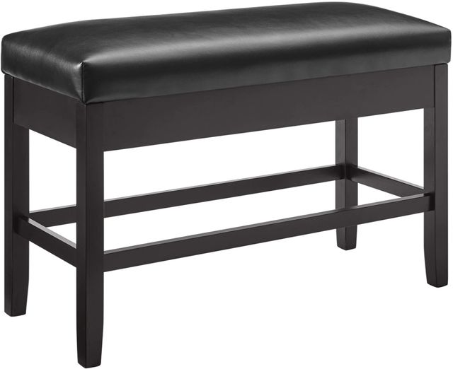 Steve Silver Co. Carrara Black/Ebony Upholstered Storage Counter Bench-0