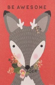 Stylecraft Awesome Deer Black/Gray/Red Wall Art-1