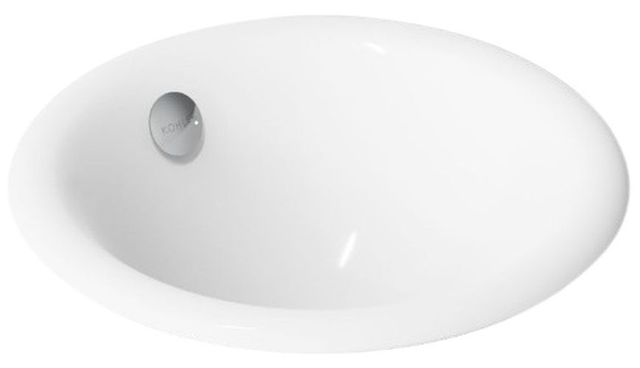 Kohler Iron Plains® White 12" Round Drop-In/Undermount/Vessel Bathroom Sink-0